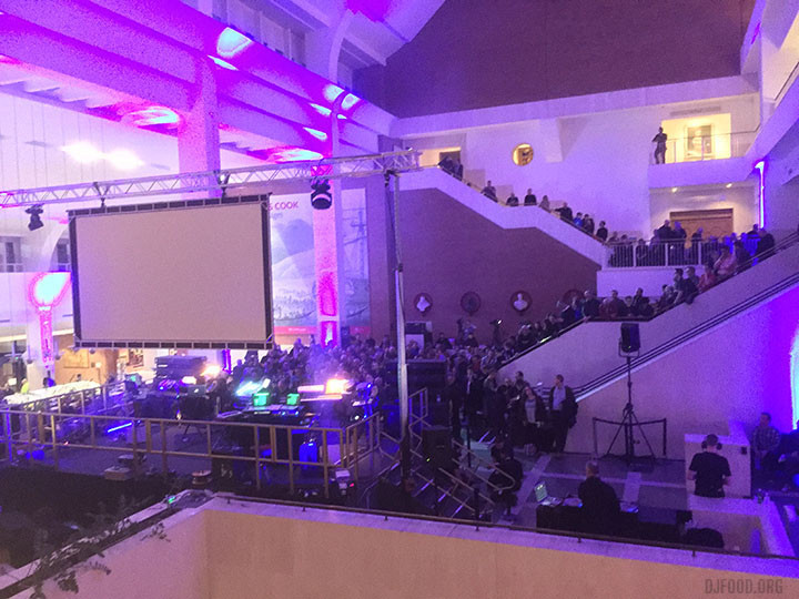 Crowd behind stage