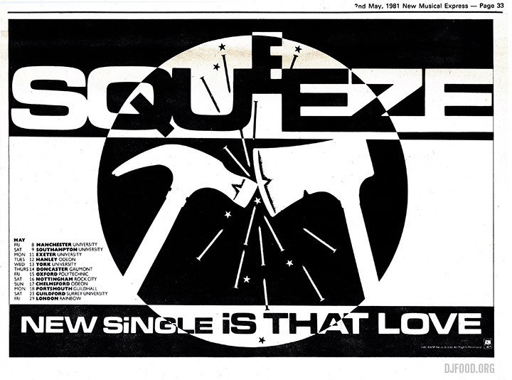 Squeeze Is That love ad NME '81