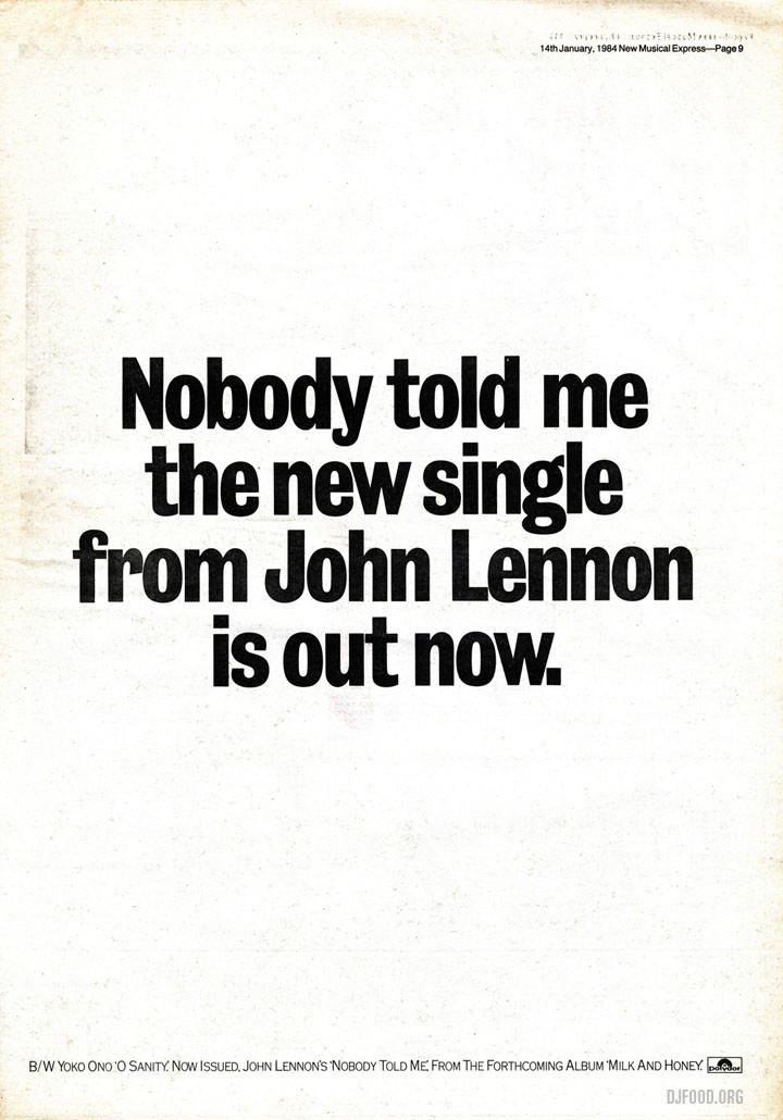 JL single ad NME 14-01-84web