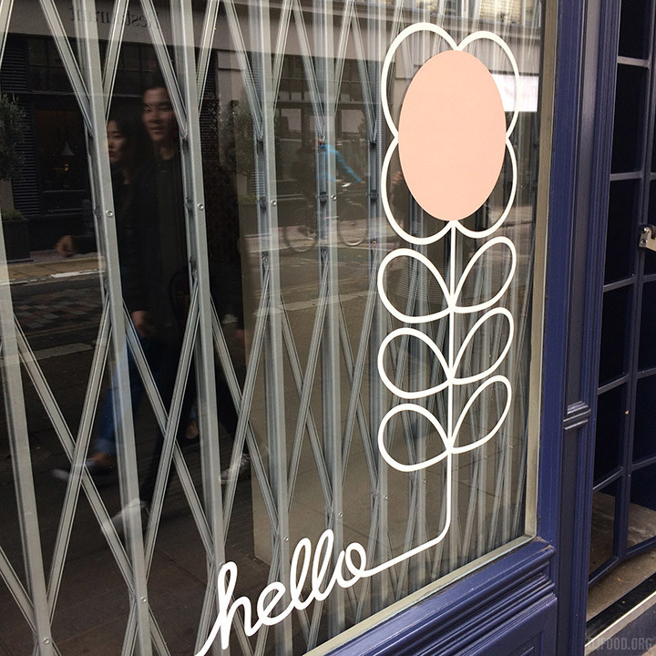 Orla Kiely window hello